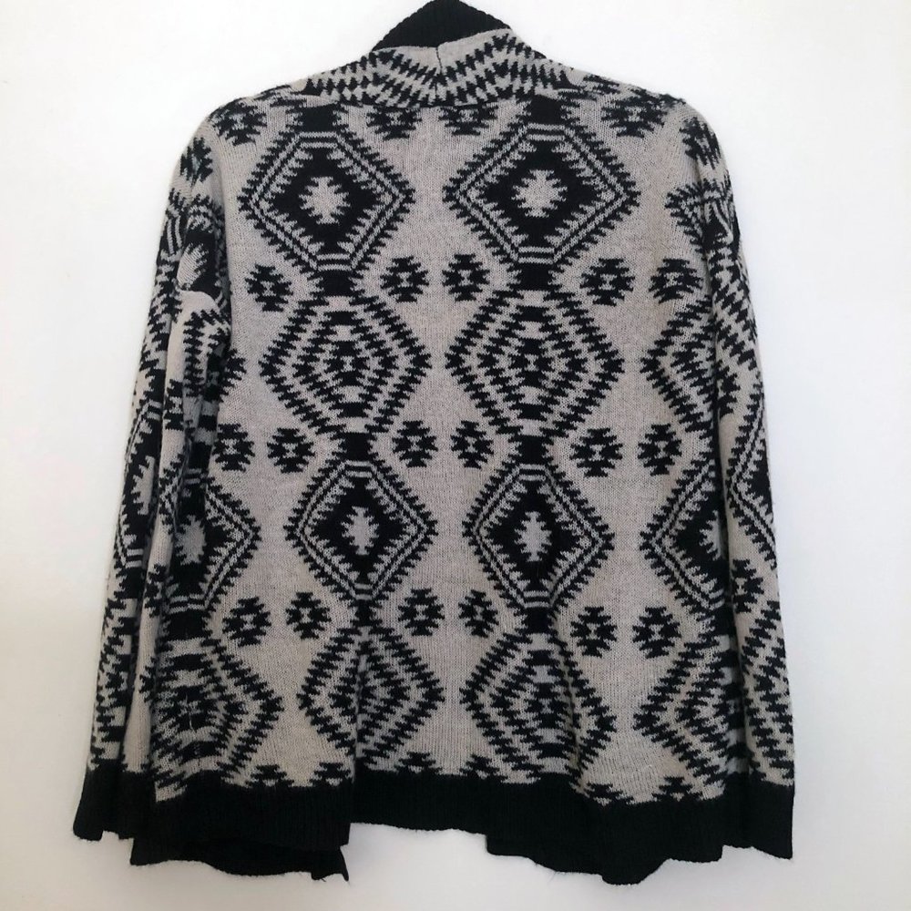 Wet Seal Tan Black Aztec Open Front Cardigan | Size S - Picture 3 of 7